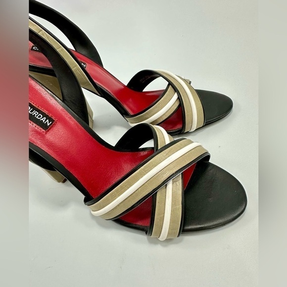 Charles Jourdan Paris tan slingback chunky heel size 9 - Picture 5 of 15